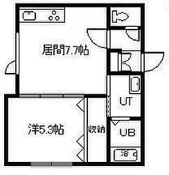 ルミエール 1DKの間取図画像