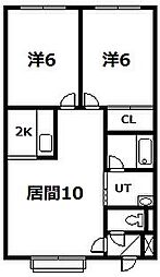 オーベルジュ6 2LDKの間取図画像