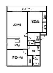 ESTYプレベール 2LDKの間取図画像
