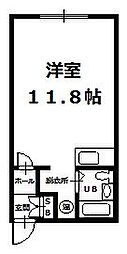 レジデンスほの香 ワンルームの間取図画像