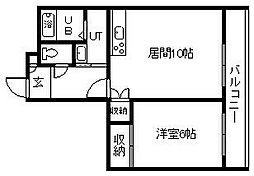 第二日新マンション 1LDKの間取図画像