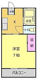 リンデンバウム 1Kの間取図画像