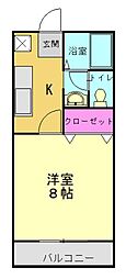 ヴェルドミール 1Kの間取図画像