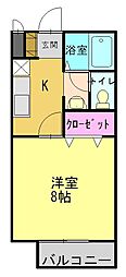 エスペラール 1Kの間取図画像