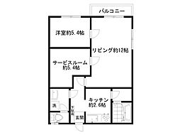キャスバルビル 1SLDKの間取図画像