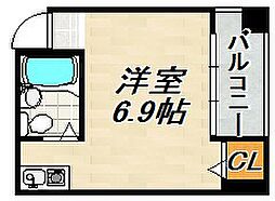 メゾンハマダ 2階ワンルームの間取り