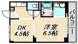 ヴィラナリー雲雀ヶ丘2号棟 4階1DKの間取り