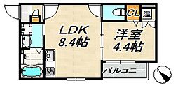 MAXIV CITY神戸鷹取 1階1LDKの間取り