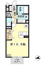 HITOMI DORMITORY 2階ワンルームの間取り