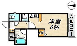 アネックス神戸 ワンルームの間取図画像