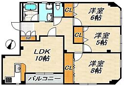 片桐ビル 3LDKの間取図画像