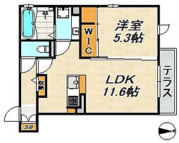 ラ・メゾンアンソレイエ板宿 1LDKの間取図画像