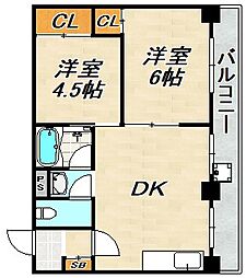 エトワール板宿 2DKの間取図画像