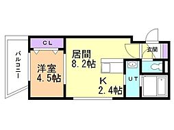 ＧＲＡＣＩＡＳ　Ｎ14（グラシアス） 1階1LDKの間取り