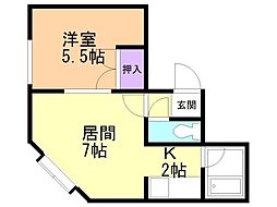 マーチハウス 1LDKの間取図画像