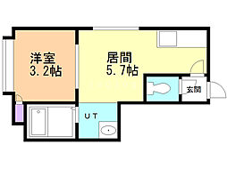 ボヌールN16 1LDKの間取図画像
