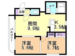 間取図画像 2LDK