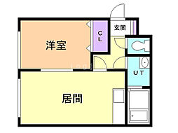 アビタ元町 1LDKの間取図画像