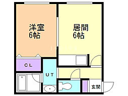 ルミエール北光 1DKの間取図画像