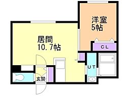 Lien 元町(リアン) 3階1LDKの間取り