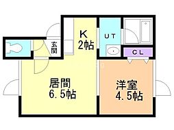 ヴィラージュ空港通り 1LDKの間取図画像