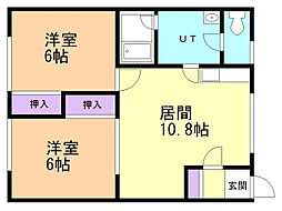コーポ藤光 2LDKの間取図画像