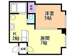 ガーデンパレス 1LDKの間取図画像