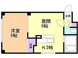 リベラルイン819 1LDKの間取図画像