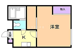レオパレスエスポワール 1Kの間取図画像