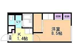 レオパレスヴィクトリー 1Kの間取図画像