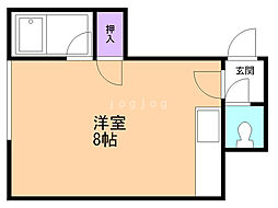 マクセル8/100 ワンルームの間取図画像