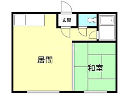 川田ビル 1LDKの間取図画像