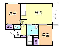 摘童夢館 2LDKの間取図画像
