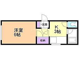 ラフォーレ191 1Kの間取図画像