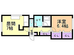ソエルノース41 1LDKの間取図画像