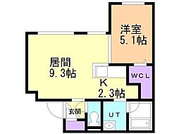 シェルピアN15 1LDKの間取図画像