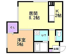 フォーレストN17 1LDKの間取図画像