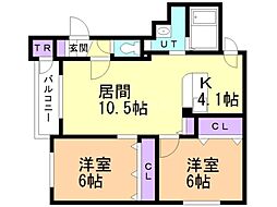 アビタラグーナ2 2LDKの間取図画像