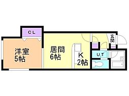 マイクレストN20 1LDKの間取図画像