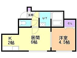 トワル24 1LDKの間取図画像