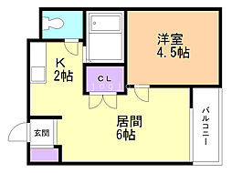 ムジカ.セ.ピアーチェ 1DKの間取図画像