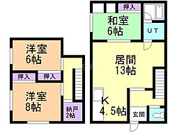 中田ハイツ 3SLDKの間取図画像