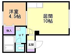 ウィンディア苗穂 1LDKの間取図画像