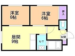OMレジデンスN23 2LDKの間取図画像