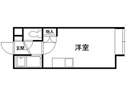 アップルハウス北17条 ワンルームの間取図画像