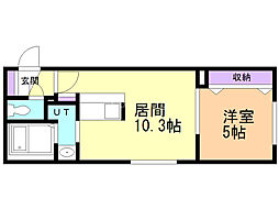 rihoed 1LDKの間取図画像