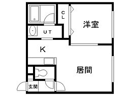 サンテモンターニュ 1LDKの間取図画像