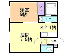 ブルームN24 1LDKの間取図画像