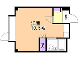 V.ハウス ワンルームの間取図画像