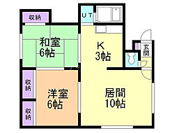 ノースプラザ23A 2LDKの間取図画像